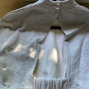 grey UO open-backed “barista” top
